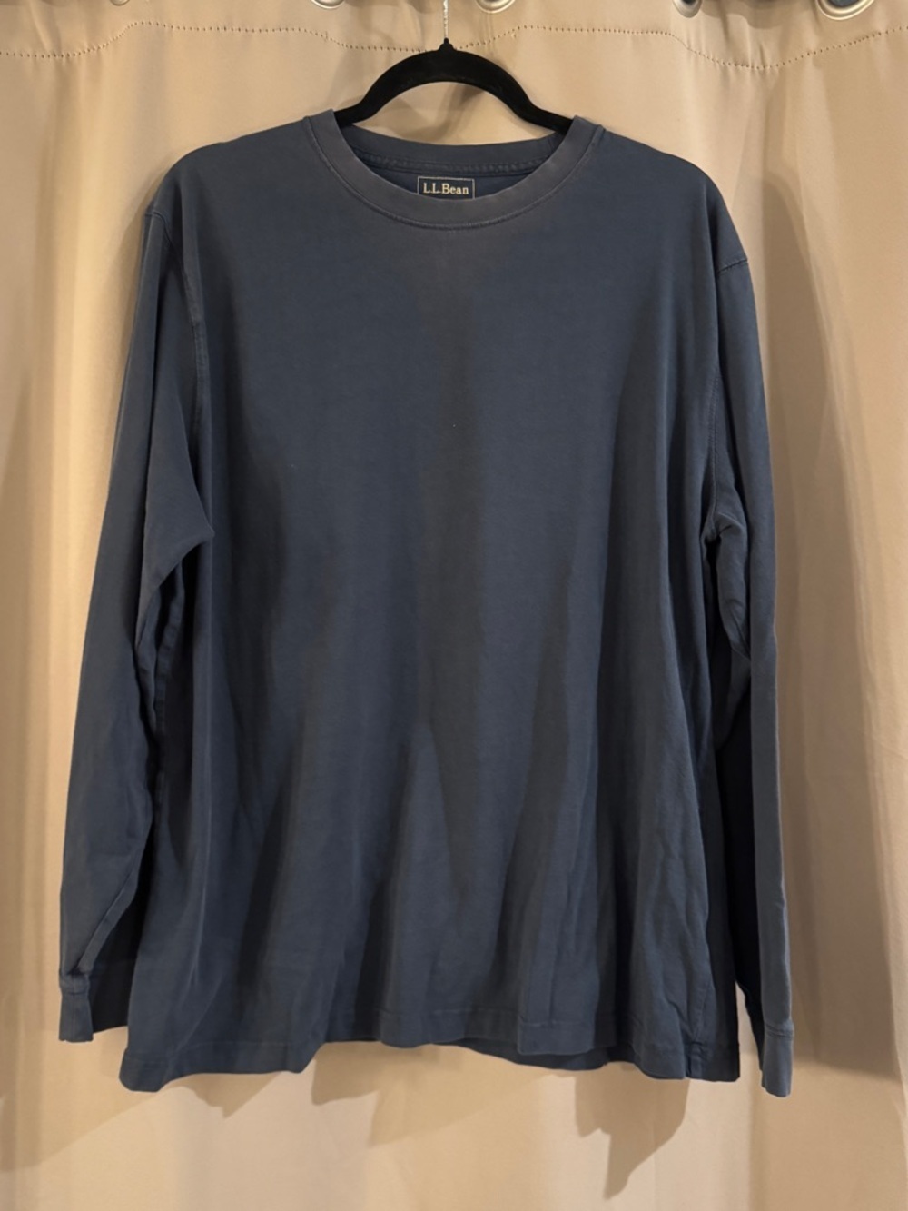 L.L. Bean Men's Long-Sleeve Crewneck Shirt - Slate Blue/Gray